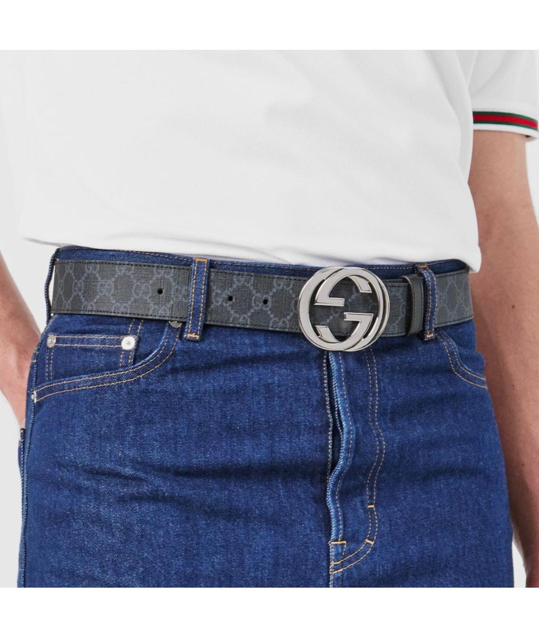 GUCCI Черный кожаный ремень, фото 6