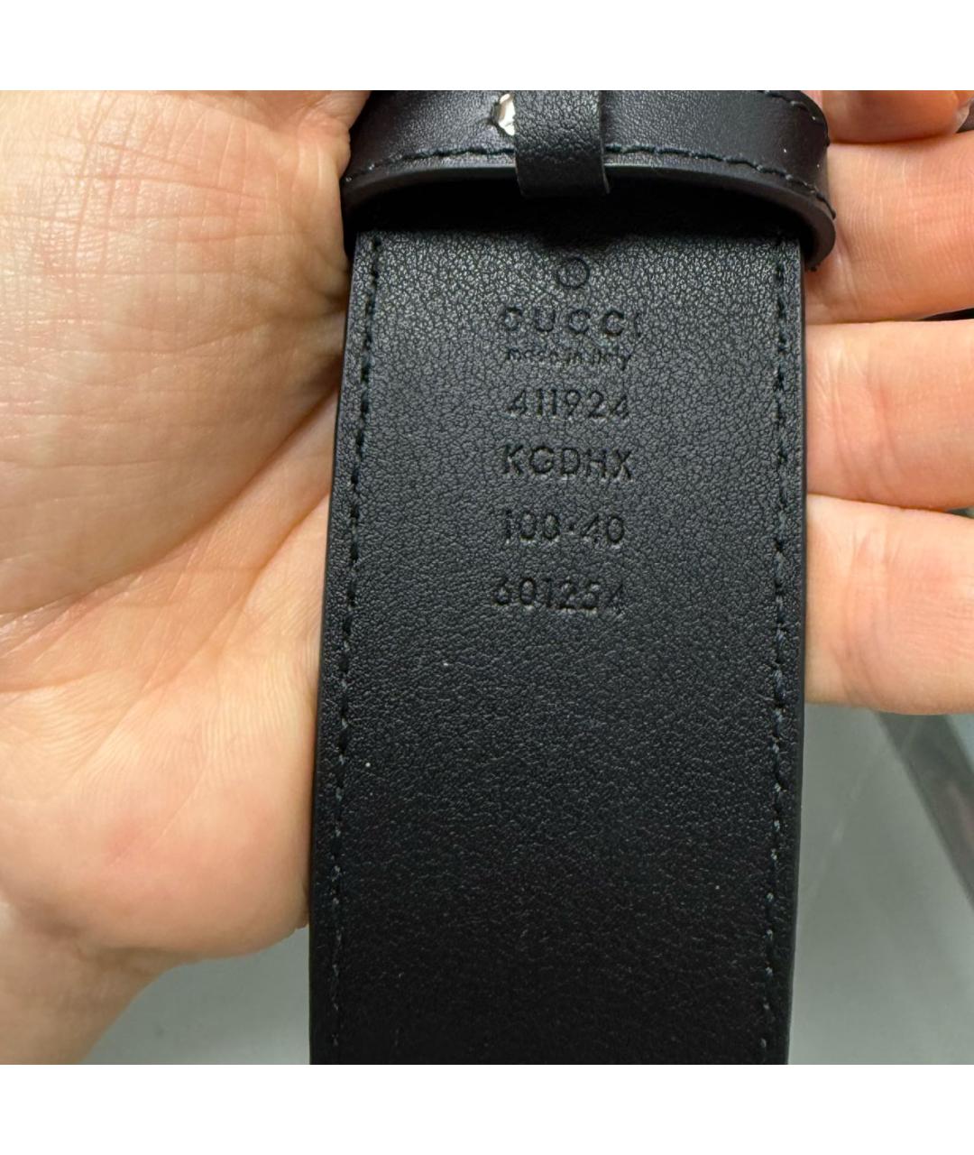 GUCCI Черный кожаный ремень, фото 2