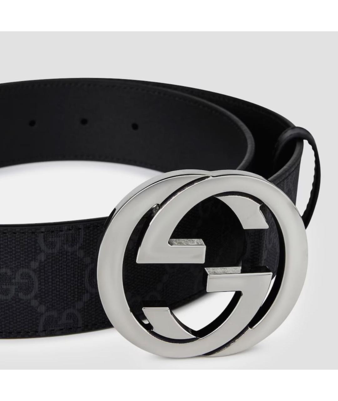 GUCCI Черный кожаный ремень, фото 4