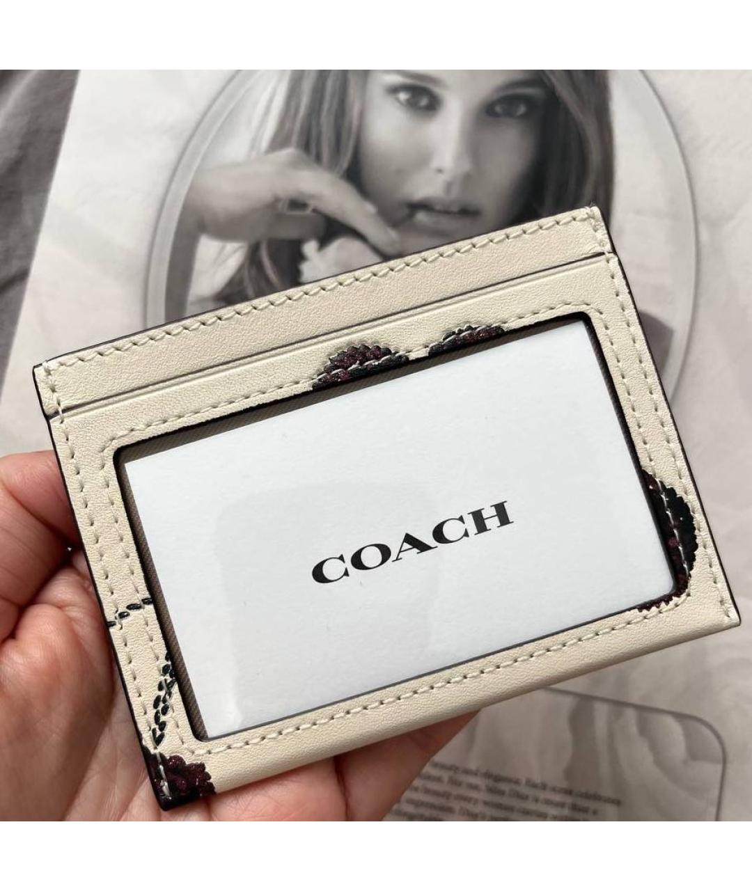 COACH Белый кожаный кардхолдер, фото 3
