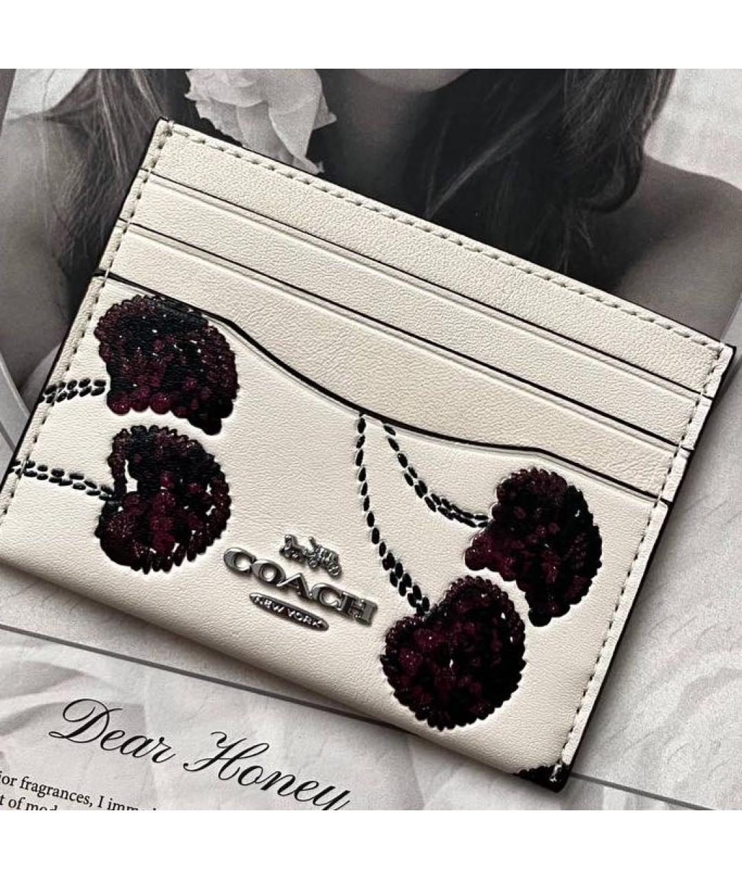 COACH Белый кожаный кардхолдер, фото 5