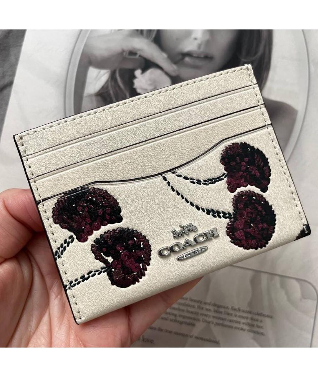 COACH Белый кожаный кардхолдер, фото 2