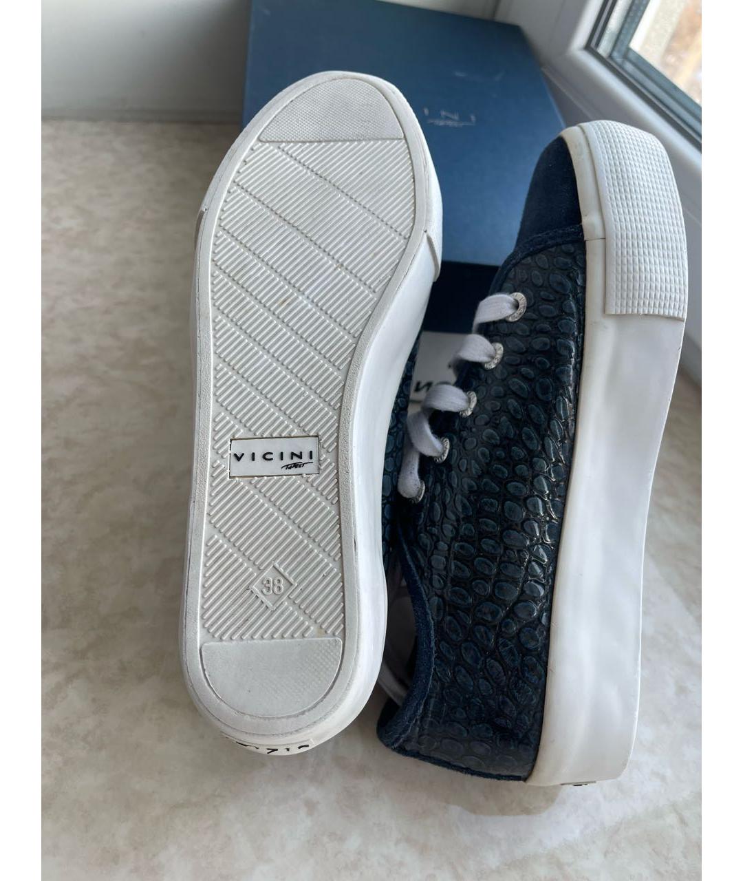 VICINI Темно-синие кеды из лакированной кожи, фото 6