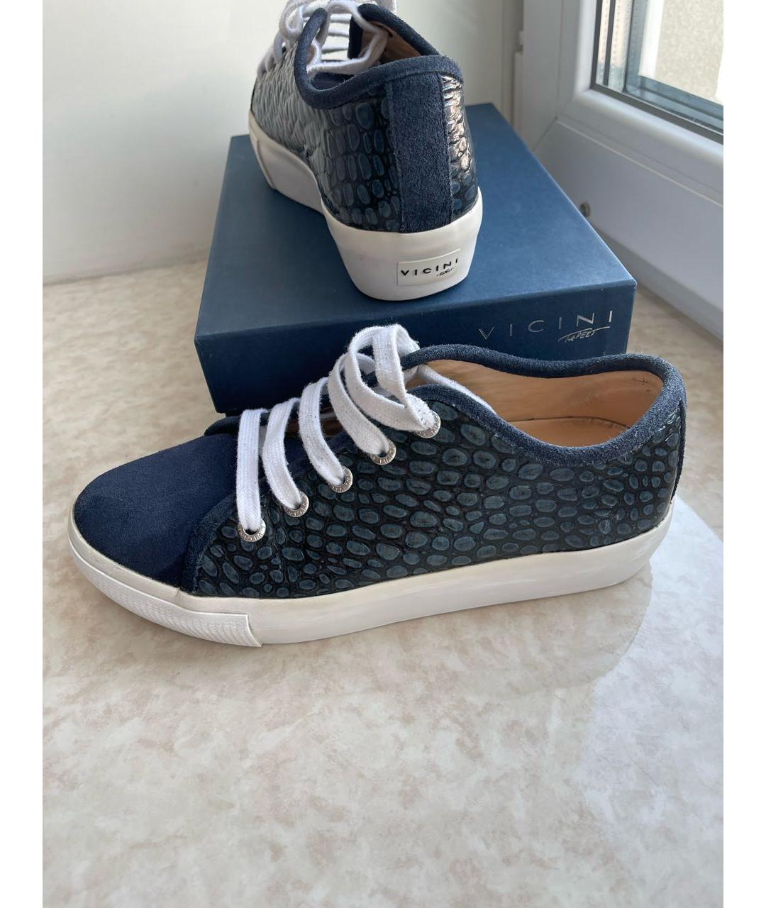 VICINI Темно-синие кеды из лакированной кожи, фото 9