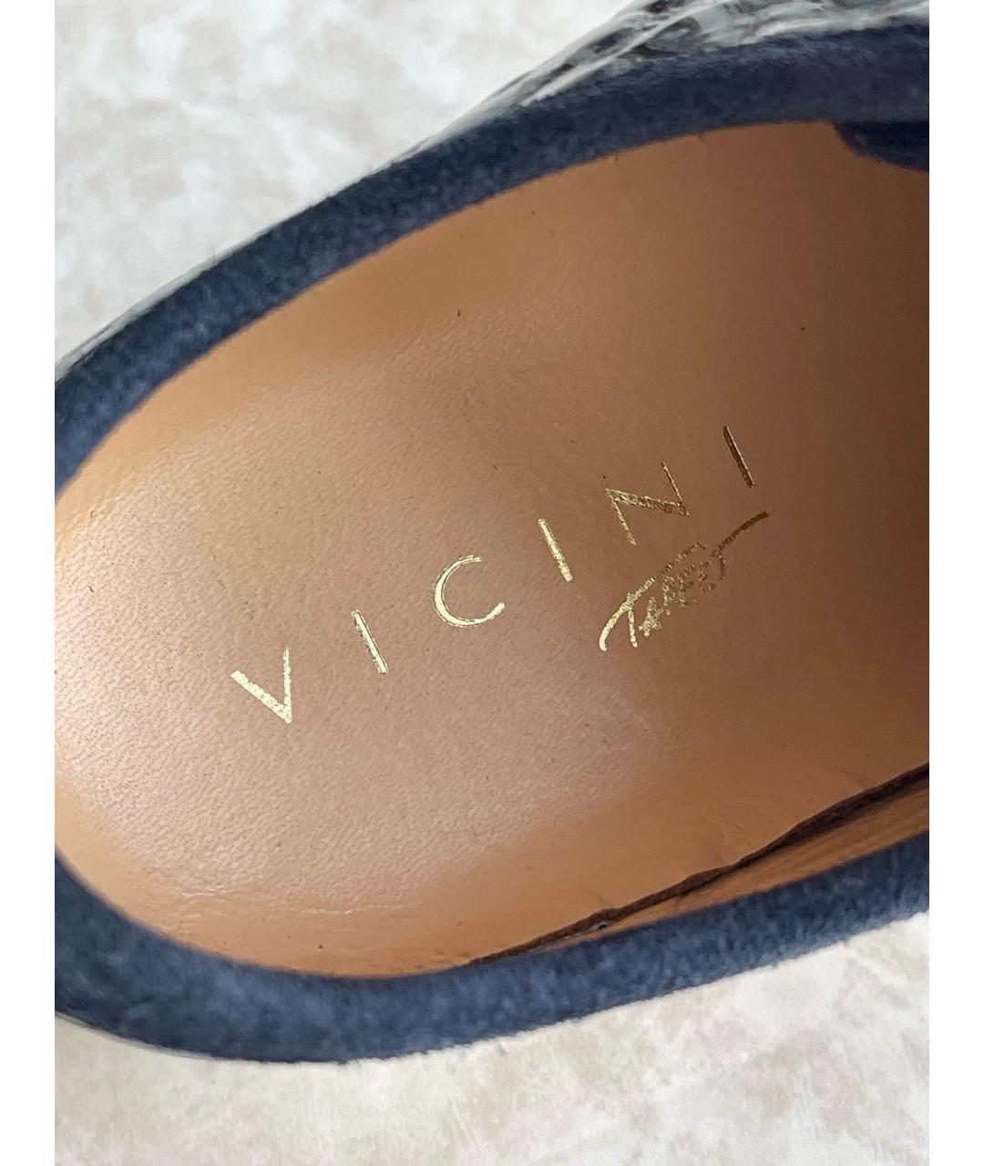 VICINI Темно-синие кеды из лакированной кожи, фото 5