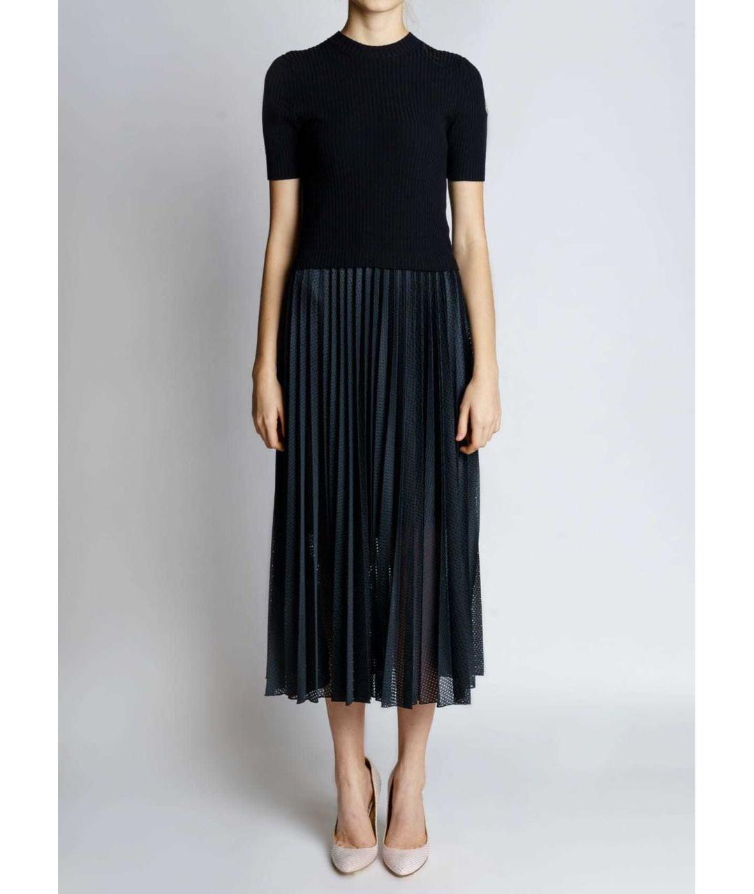 MONCLER Черное шерстяное повседневное платье, фото 2