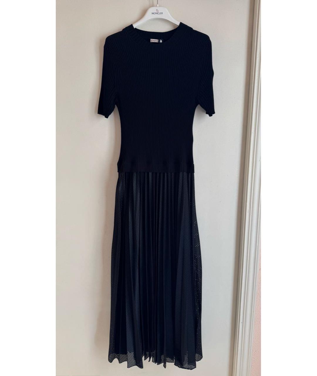 MONCLER Черное шерстяное повседневное платье, фото 6