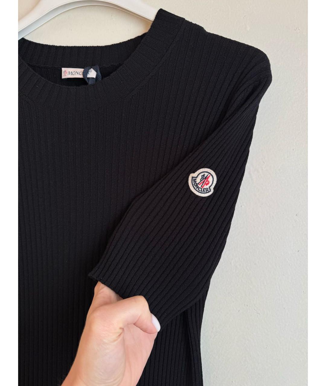 MONCLER Черное шерстяное повседневное платье, фото 7