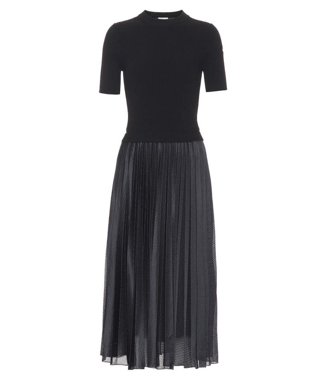 MONCLER Черное шерстяное повседневное платье, фото 1