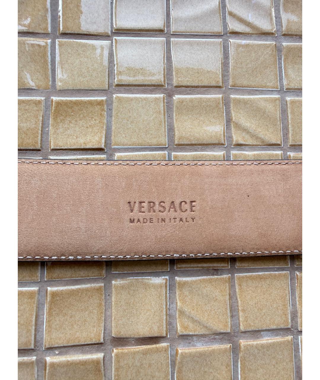 VERSACE Синий кожаный ремень, фото 3