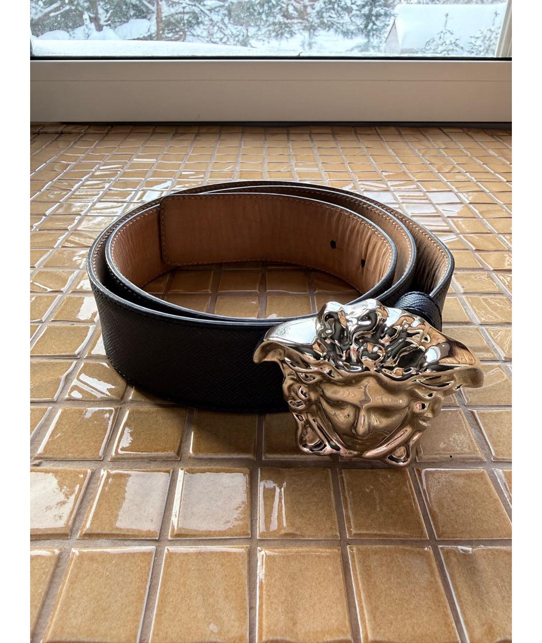 VERSACE Синий кожаный ремень, фото 5