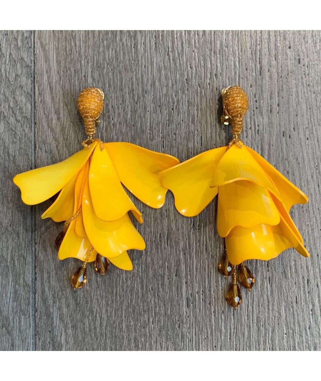 OSCAR DE LA RENTA Желтые серьги, фото 4