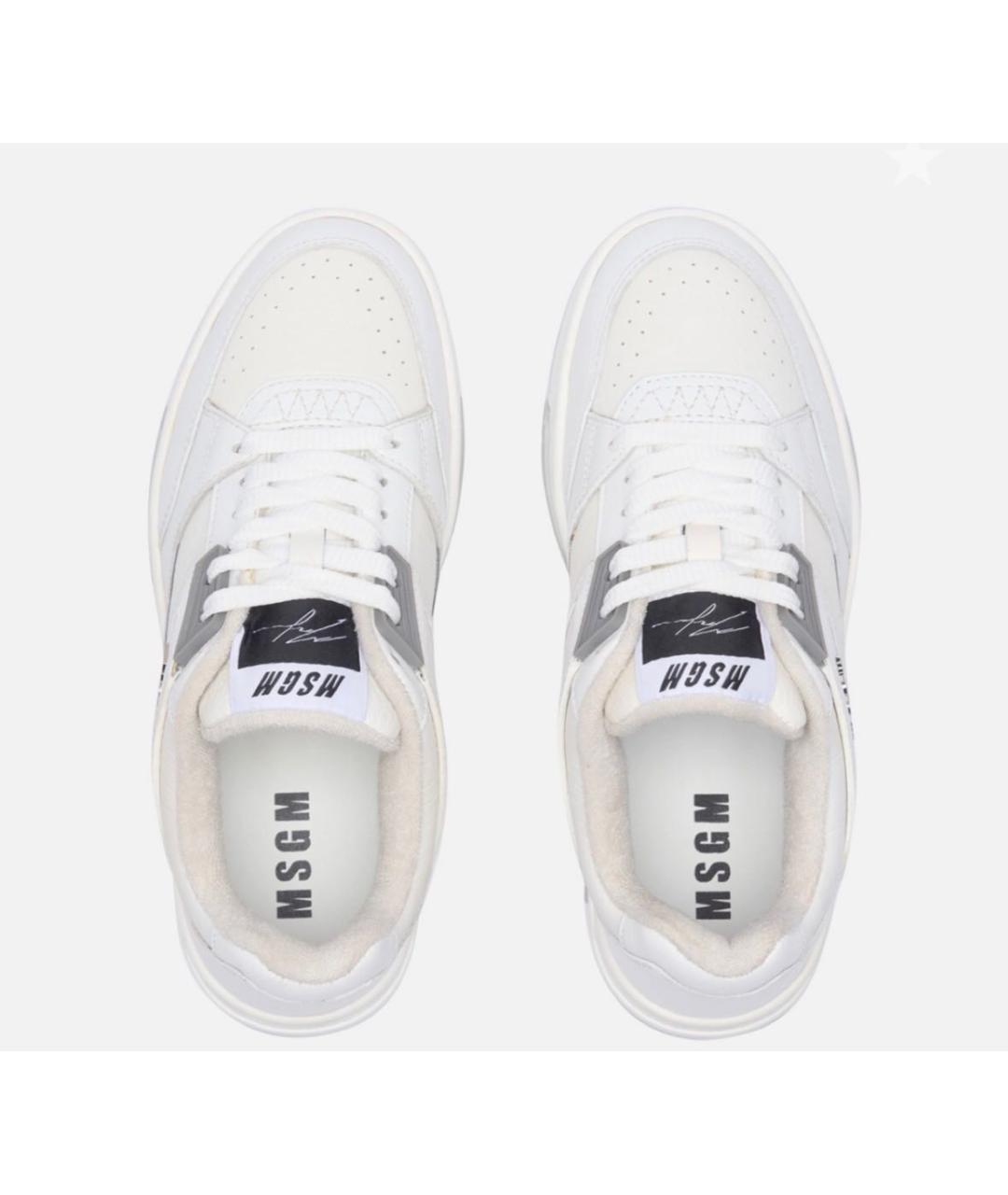 MSGM Белые кожаные кроссовки, фото 3