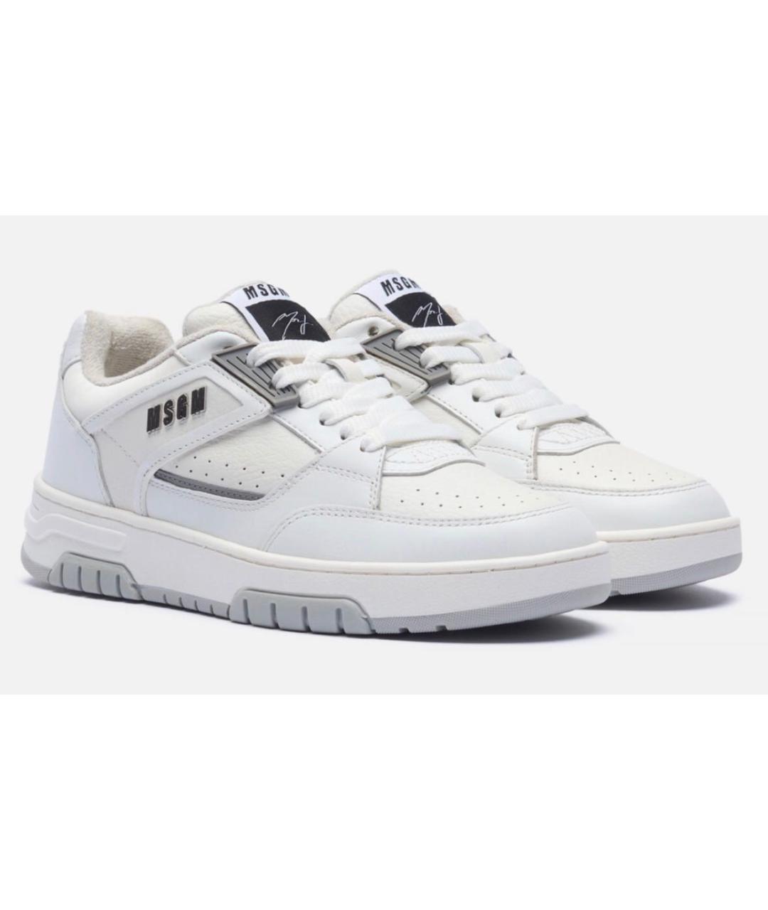 MSGM Белые кожаные кроссовки, фото 2