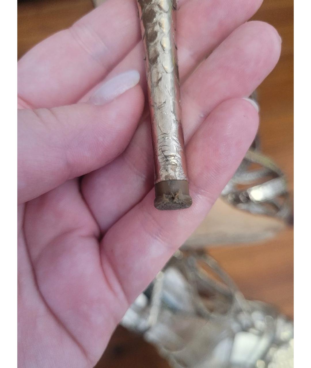 DOLCE&GABBANA Золотые кожаные босоножки, фото 7