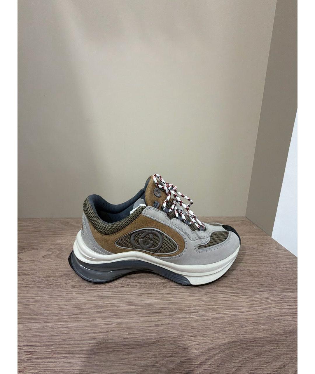 GUCCI Серые текстильные кроссовки, фото 5