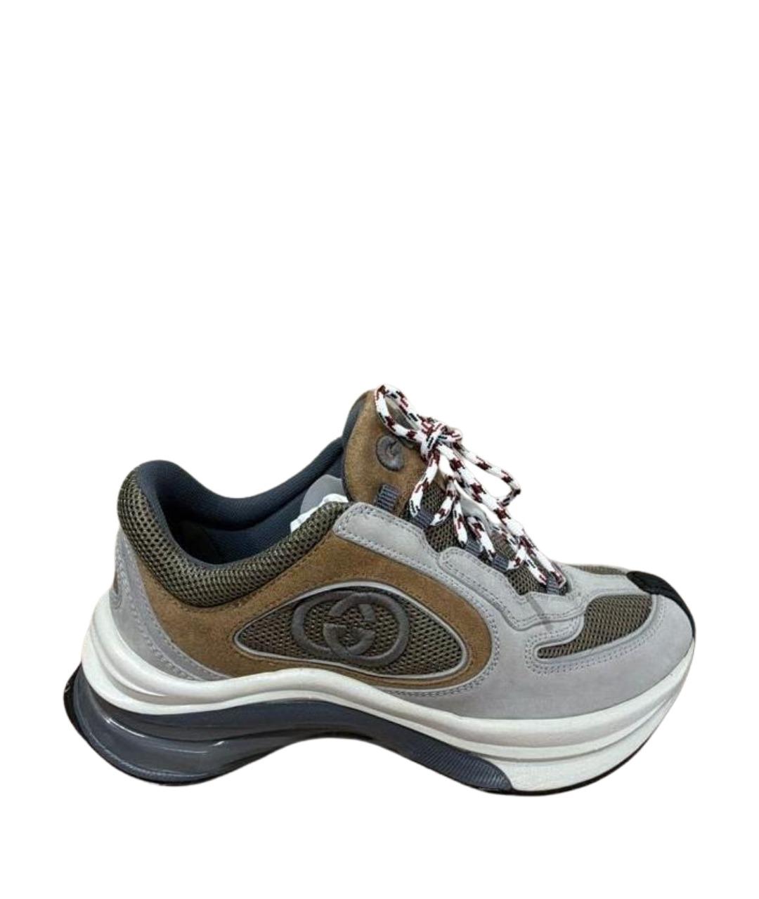 GUCCI Серые текстильные кроссовки, фото 1