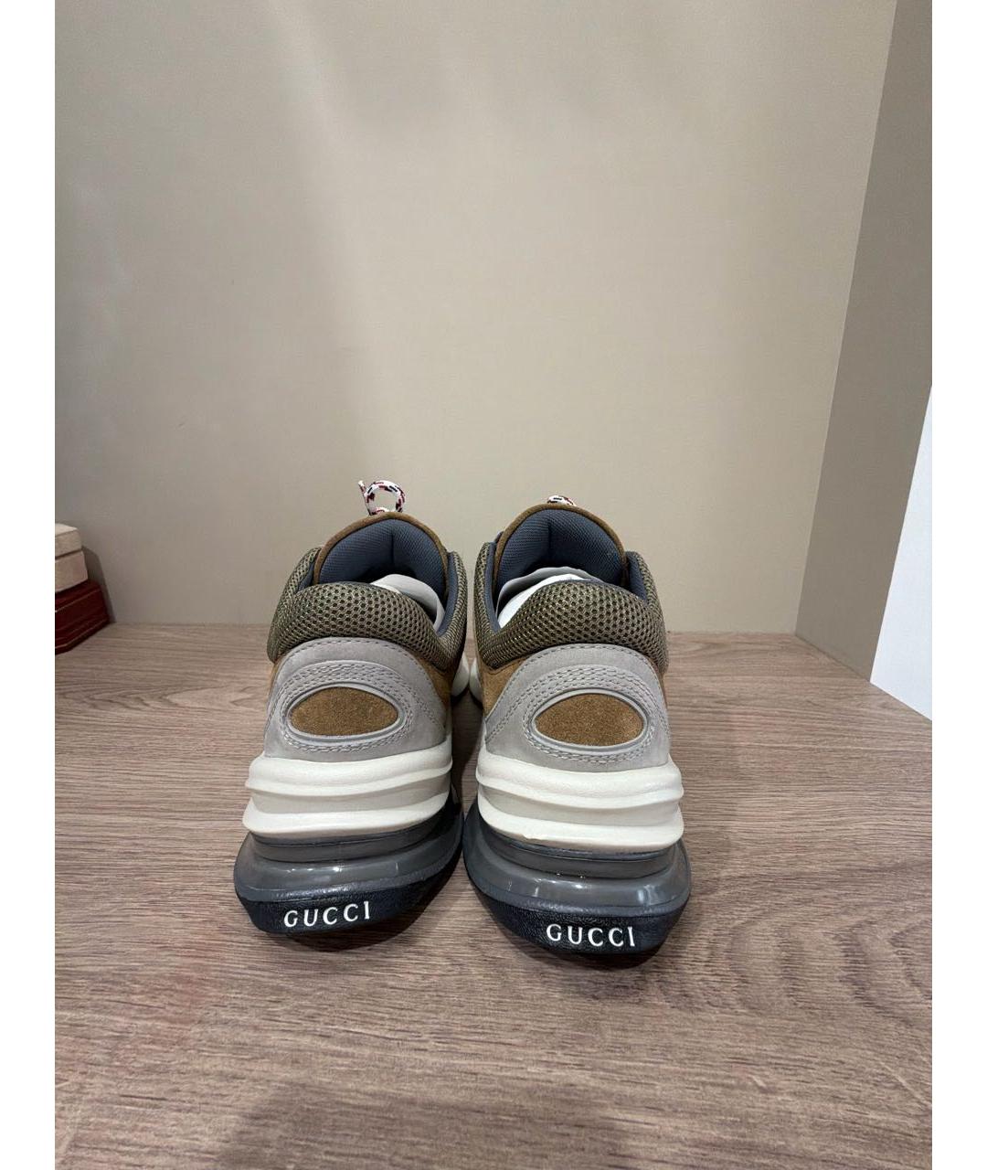 GUCCI Серые текстильные кроссовки, фото 4