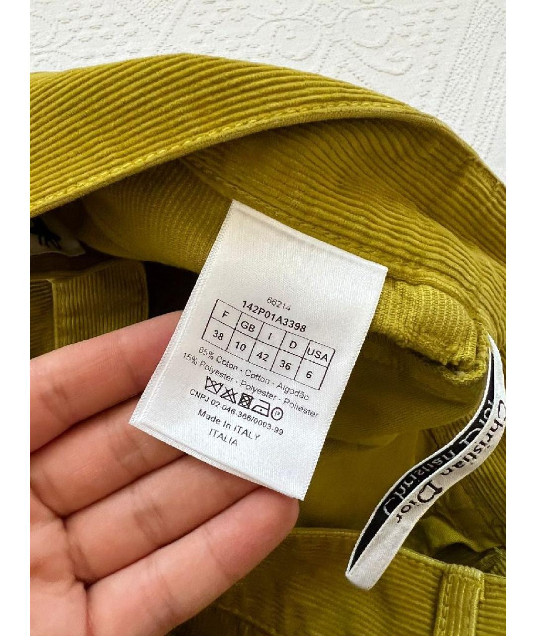 CHRISTIAN DIOR Желтые бриджи, фото 5