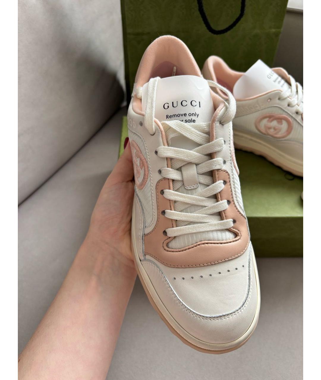 GUCCI Белые кожаные кеды, фото 3