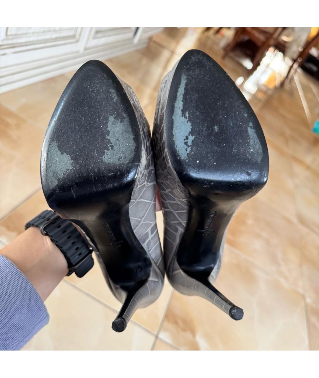 PHILIPP PLEIN Серые кожаные туфли, фото 6