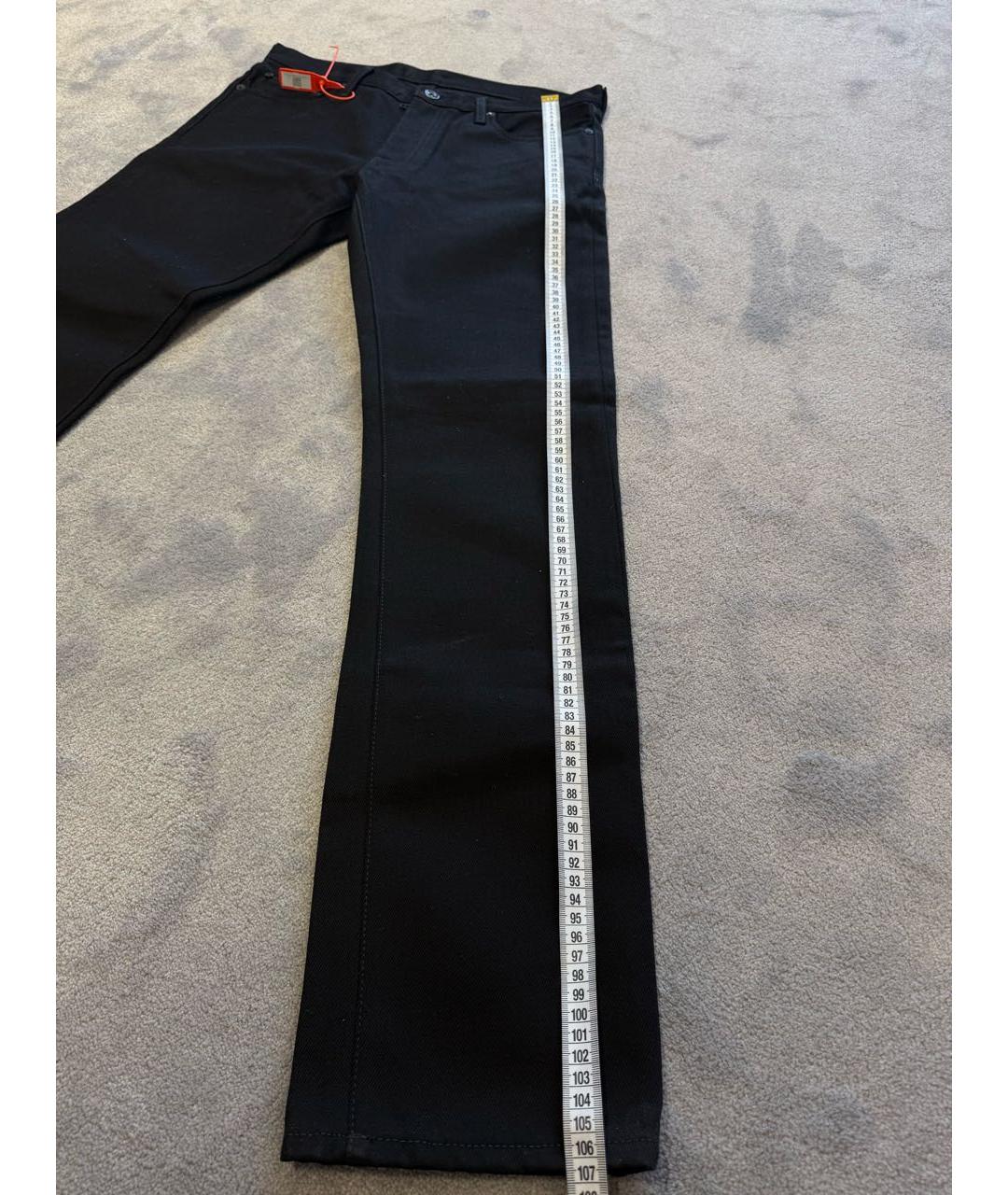 OFF-WHITE Черные хлопко-полиэстеровые прямые джинсы, фото 7