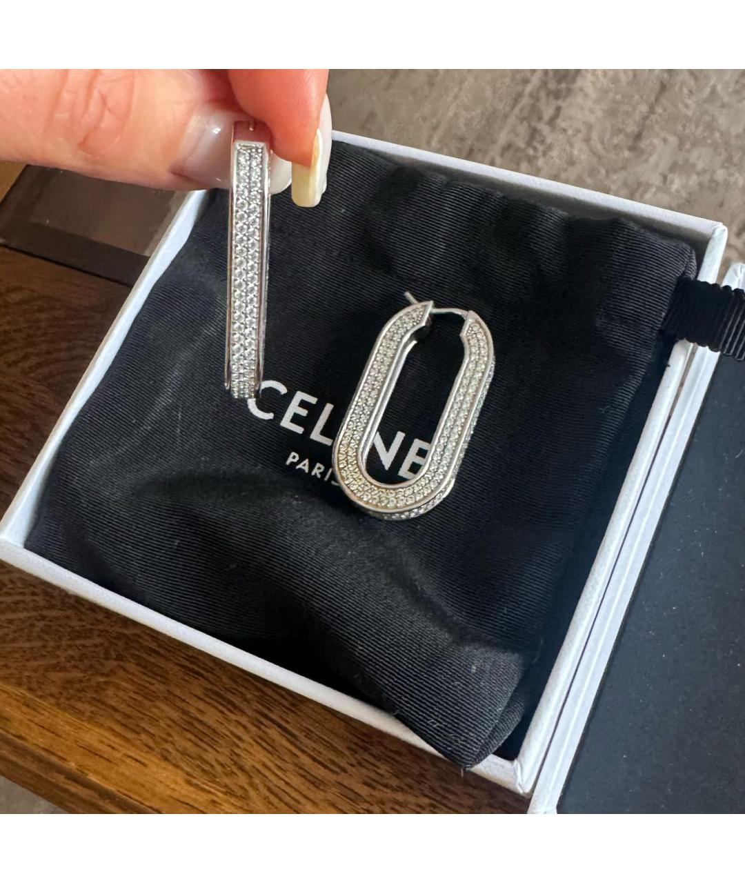 CELINE Серебряные серьги, фото 2