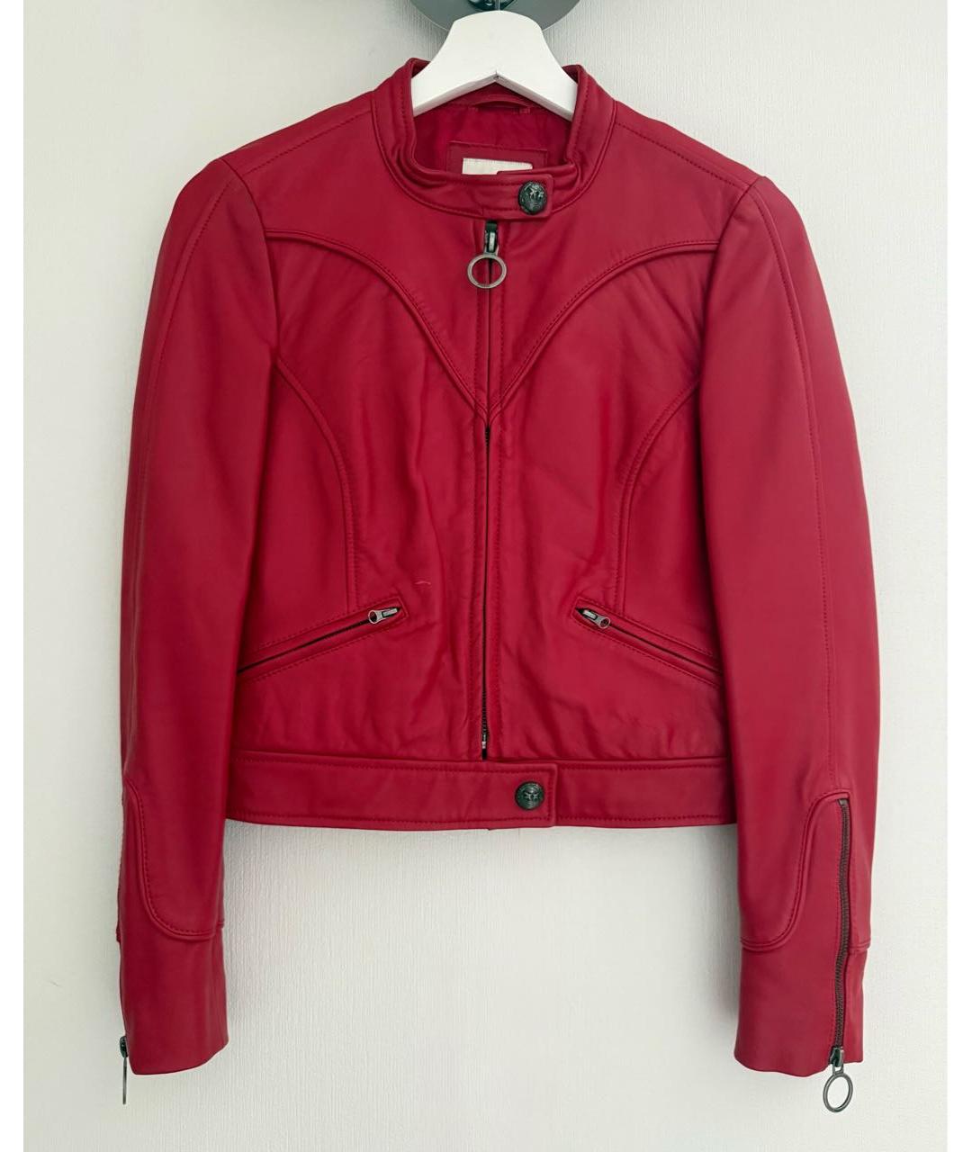 PINKO Красная кожаная куртка, фото 6