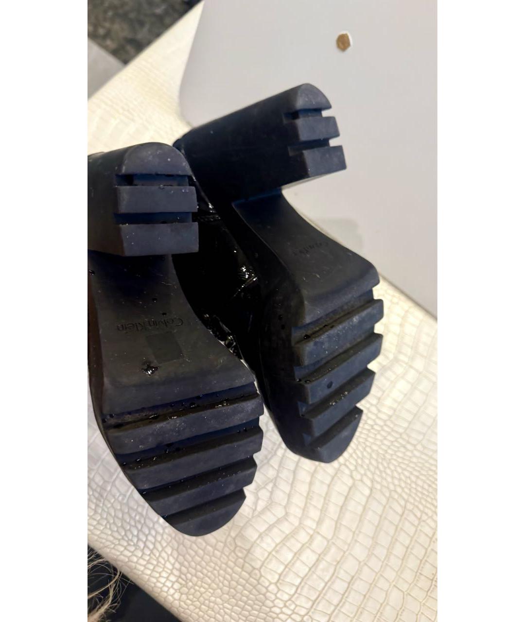 CALVIN KLEIN Черные ботильоны из лакированной кожи, фото 7