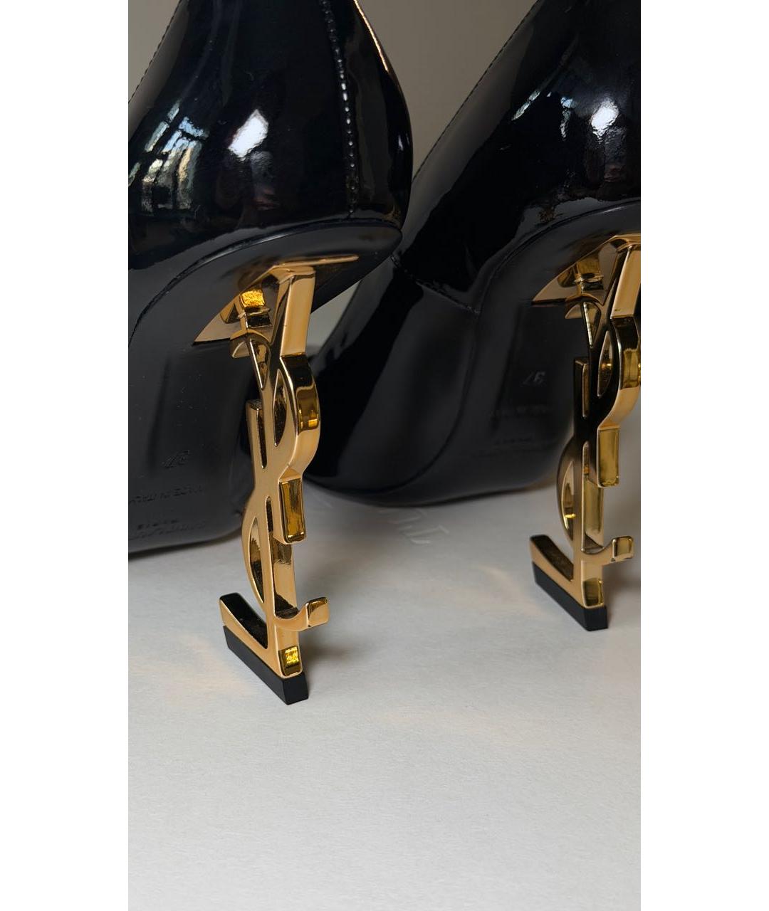 SAINT LAURENT Черные туфли из лакированной кожи, фото 6