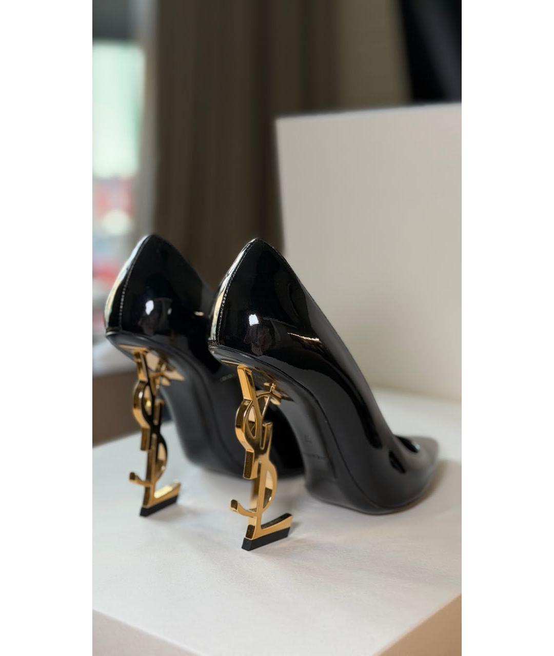 SAINT LAURENT Черные туфли из лакированной кожи, фото 5