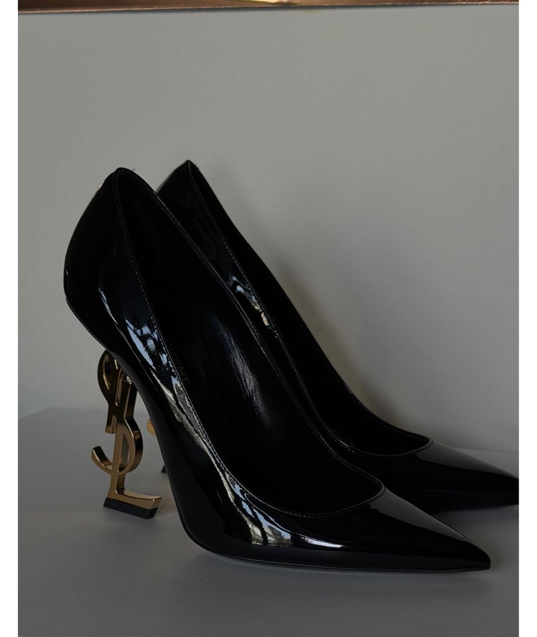 SAINT LAURENT Черные туфли из лакированной кожи, фото 8