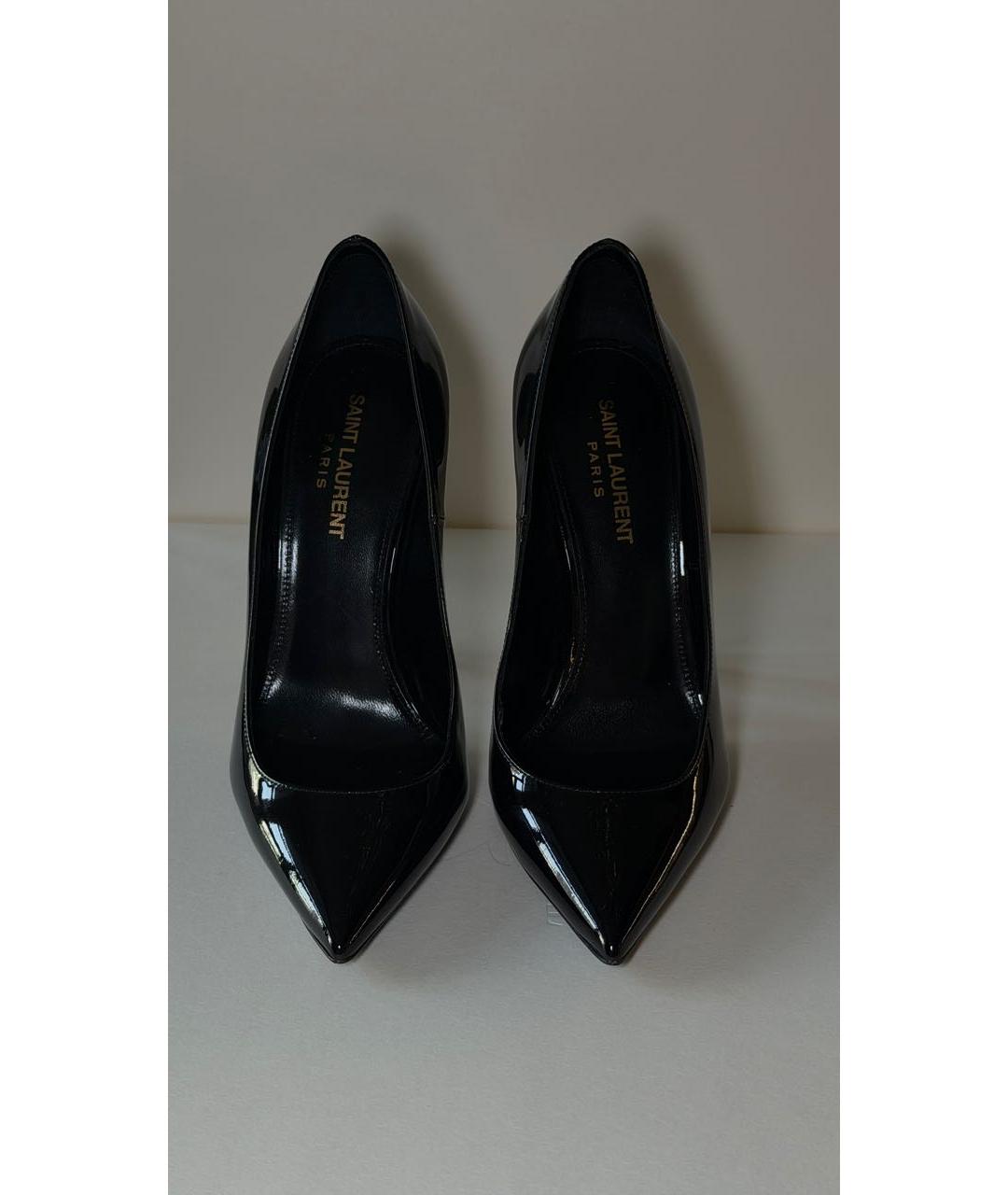 SAINT LAURENT Черные туфли из лакированной кожи, фото 2