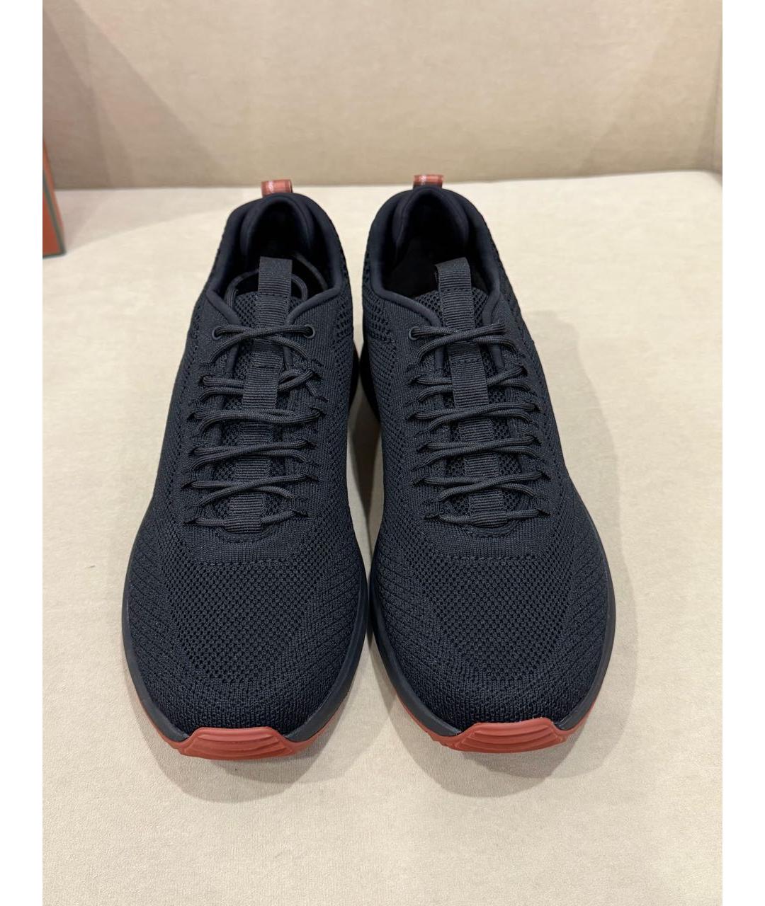 LORO PIANA Черные текстильные низкие кроссовки / кеды, фото 2