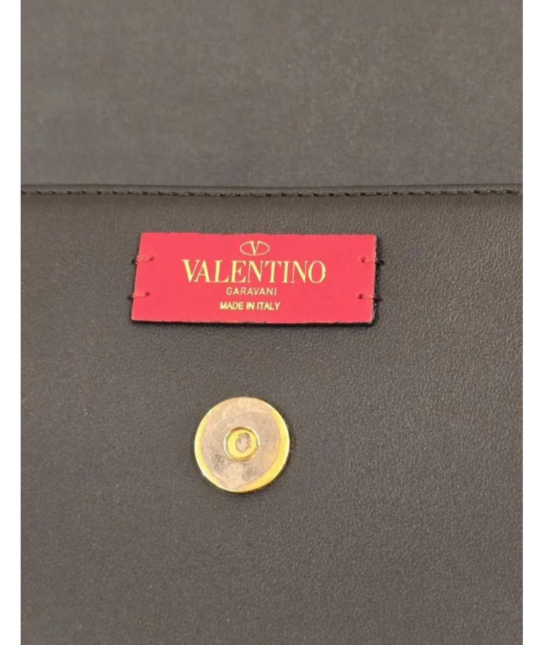 VALENTINO Черная кожаная сумка через плечо, фото 6