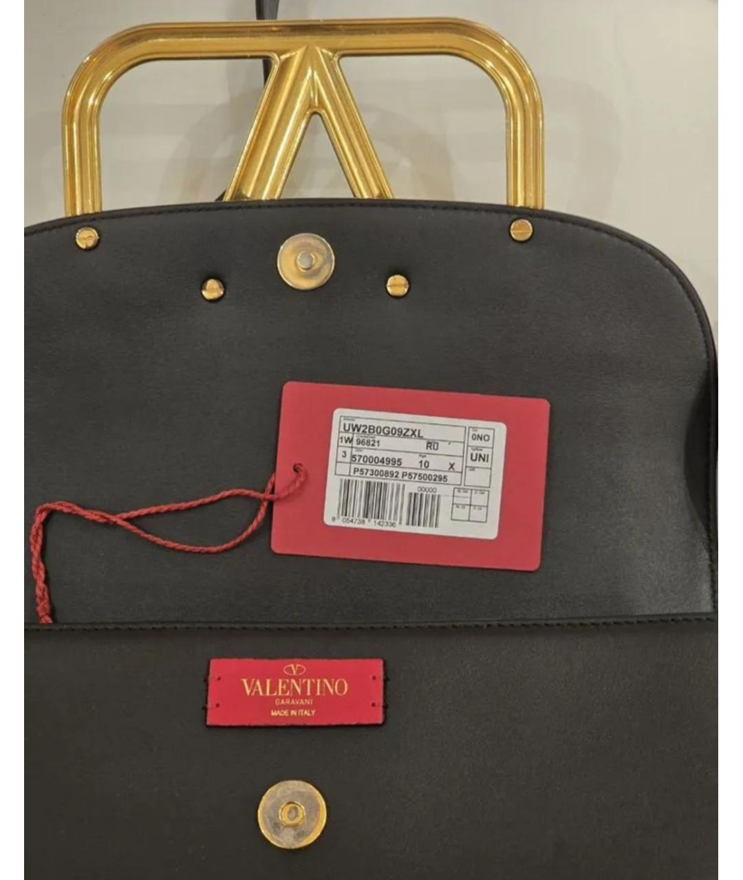 VALENTINO Черная кожаная сумка через плечо, фото 8