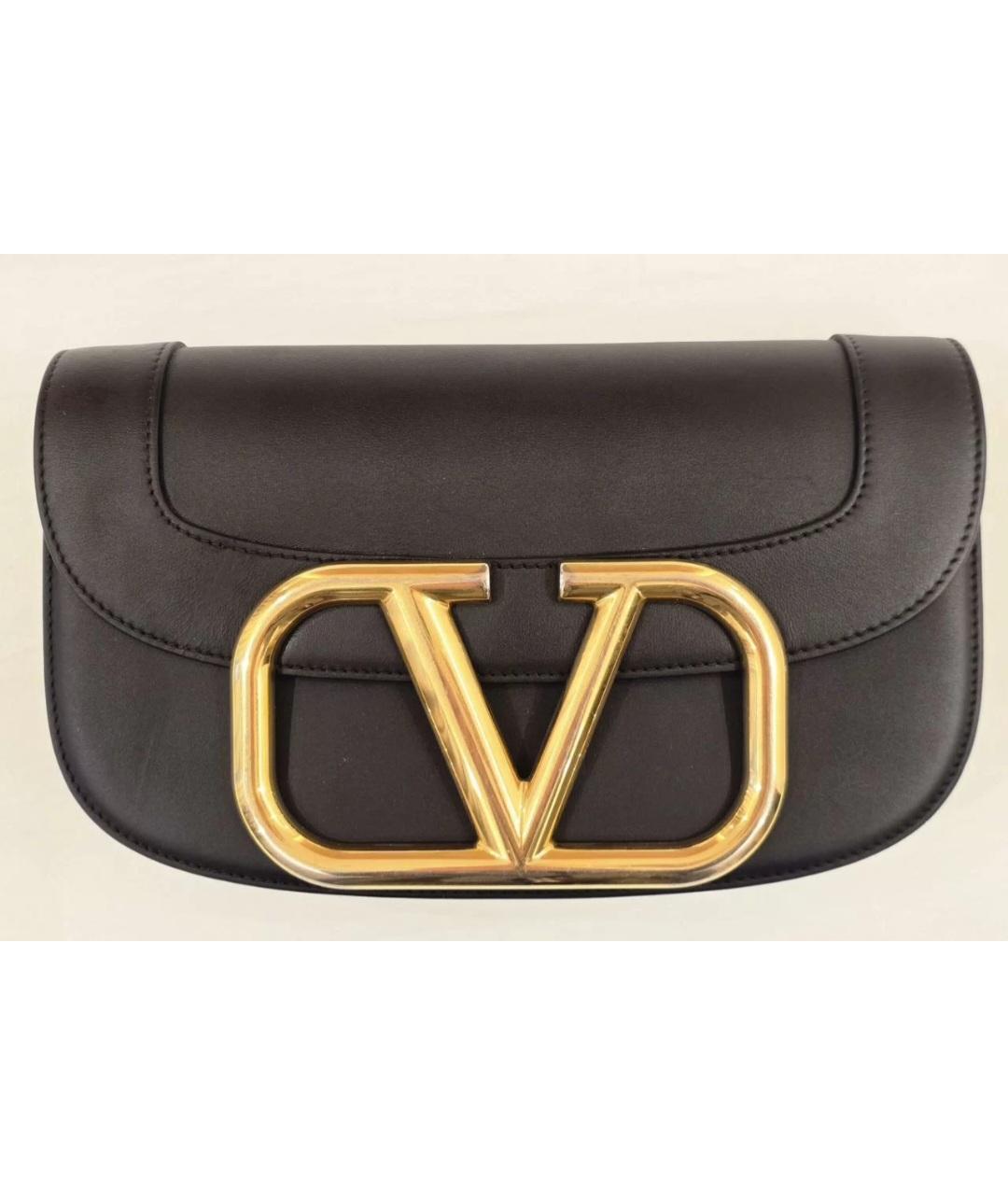 VALENTINO Черная кожаная сумка через плечо, фото 10