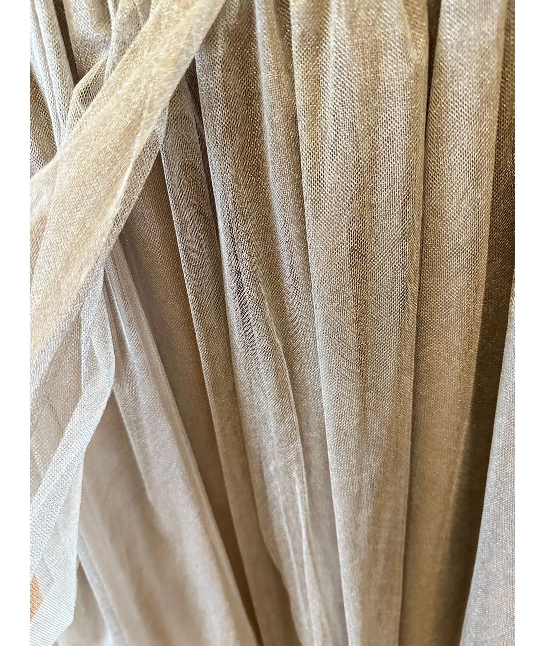 BRUNELLO CUCINELLI Бежевая сетчатая юбка миди, фото 5