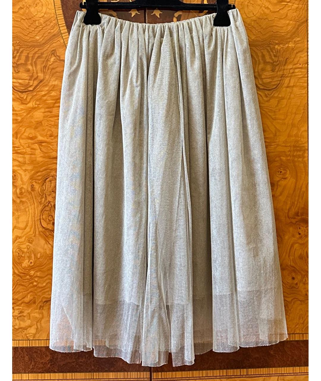 BRUNELLO CUCINELLI Бежевая сетчатая юбка миди, фото 8