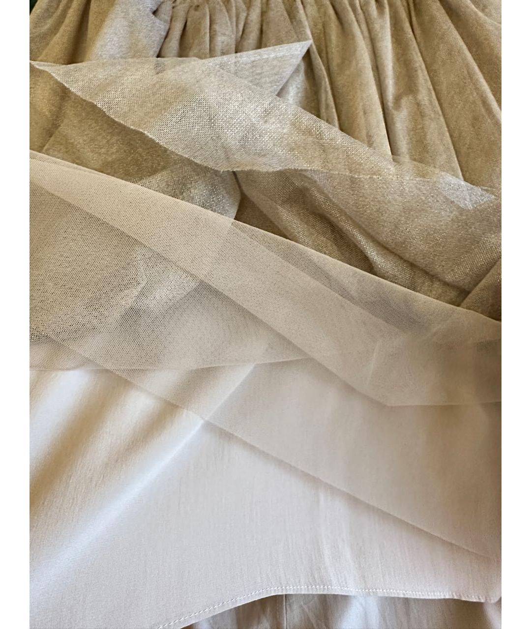 BRUNELLO CUCINELLI Бежевая сетчатая юбка миди, фото 6