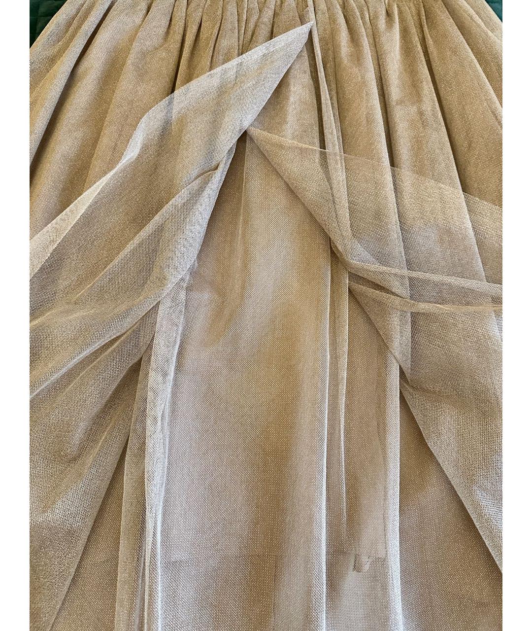 BRUNELLO CUCINELLI Бежевая сетчатая юбка миди, фото 4