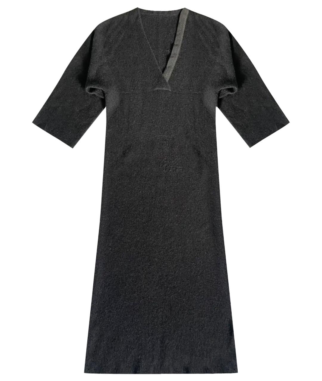 BRUNELLO CUCINELLI Антрацитовое шерстяное повседневное платье, фото 1