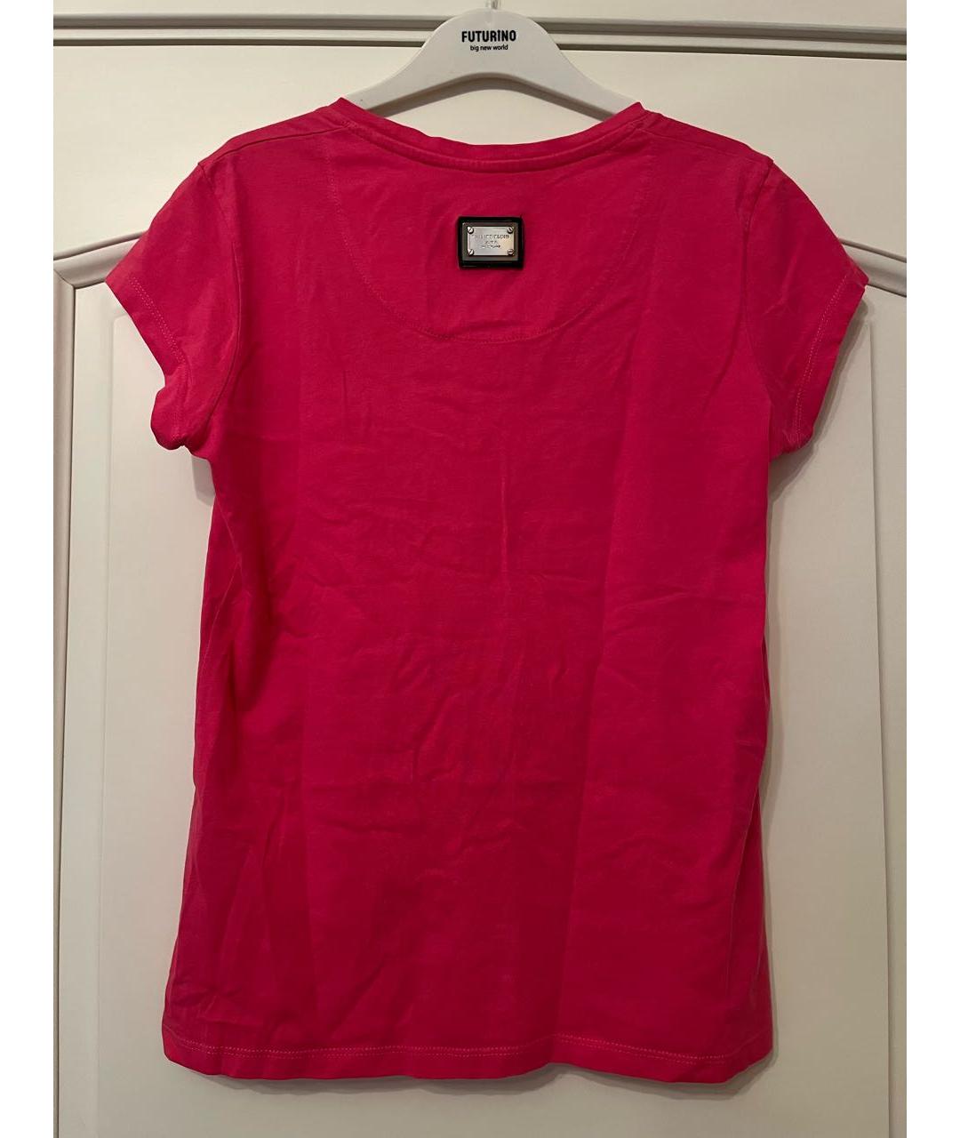 PHILIPP PLEIN Розовая хлопковая футболка, фото 3