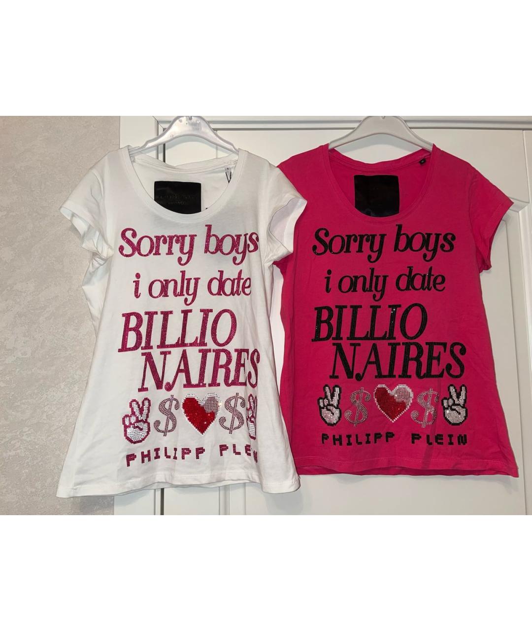 PHILIPP PLEIN Розовая хлопковая футболка, фото 5