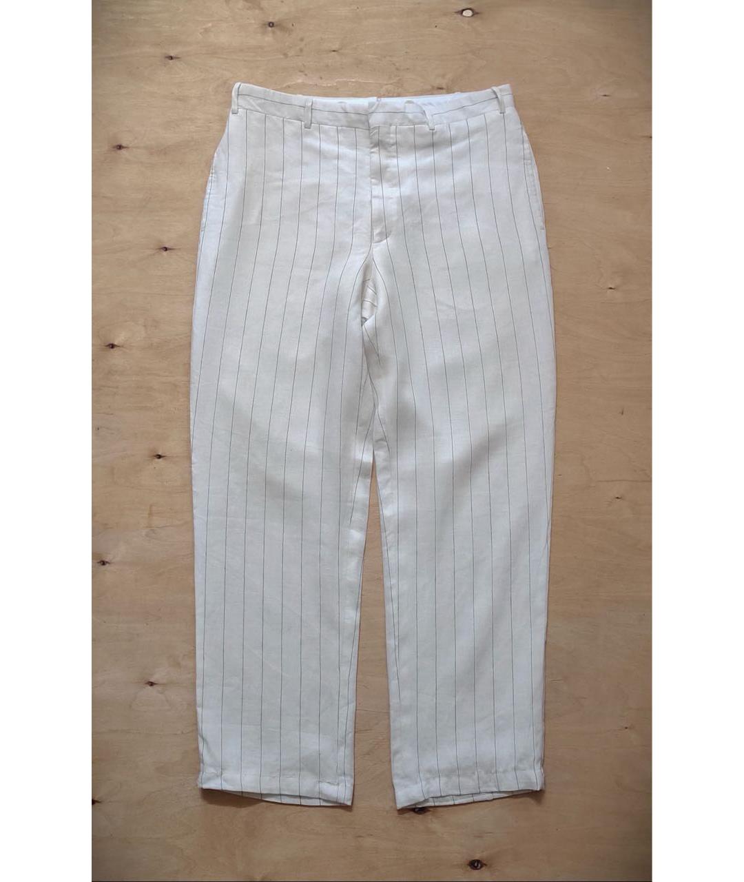 POLO RALPH LAUREN Белые льняные классические брюки, фото 7