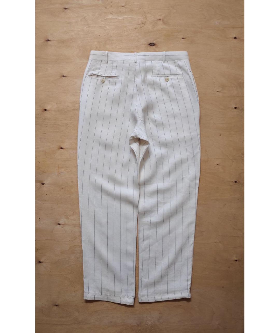 POLO RALPH LAUREN Белые льняные классические брюки, фото 2