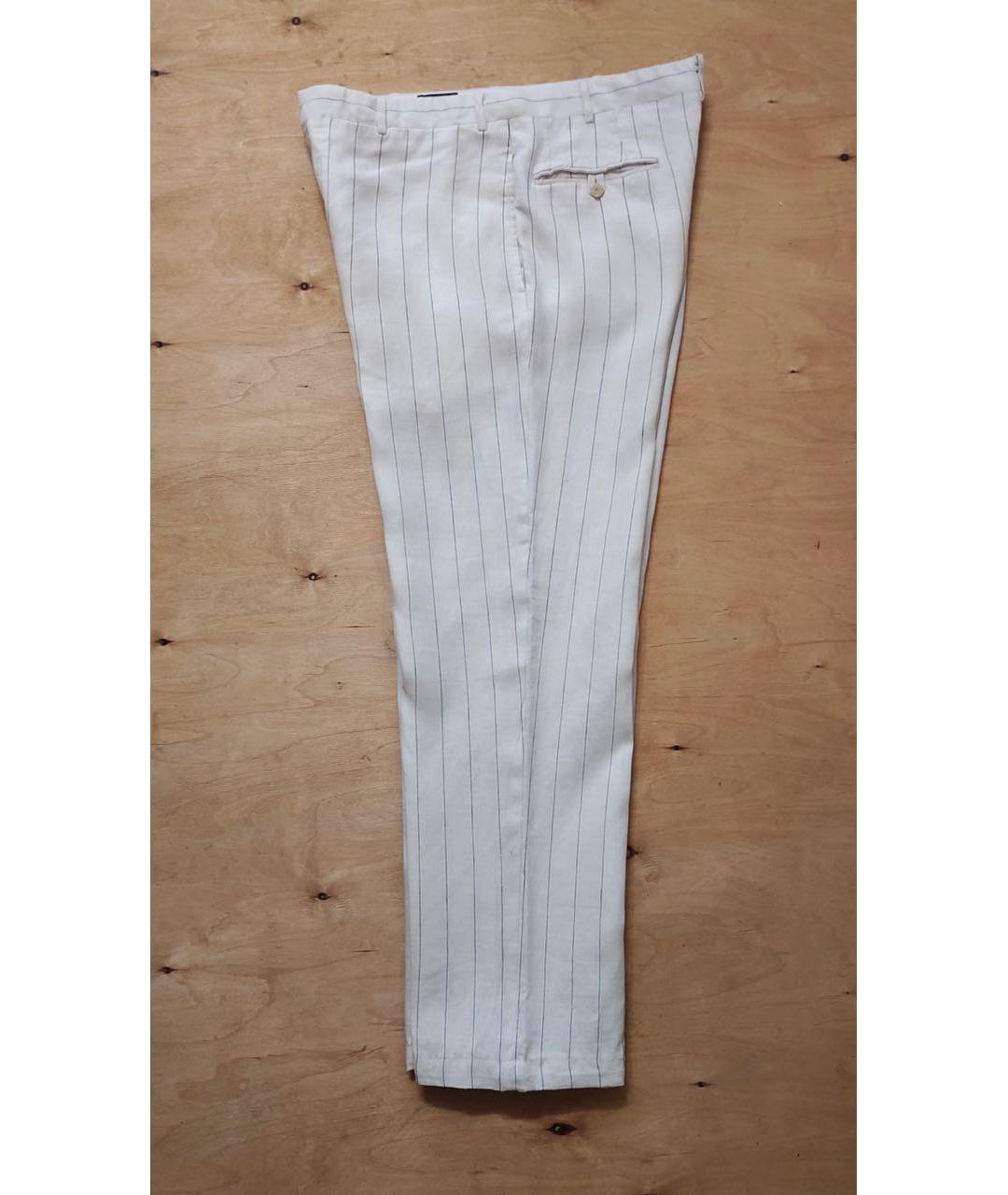 POLO RALPH LAUREN Белые льняные классические брюки, фото 4