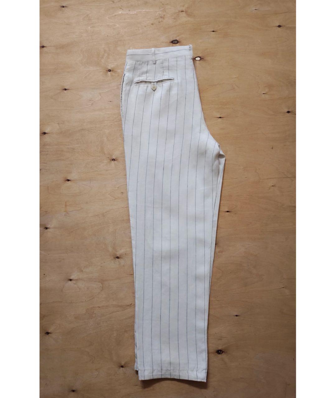 POLO RALPH LAUREN Белые льняные классические брюки, фото 3