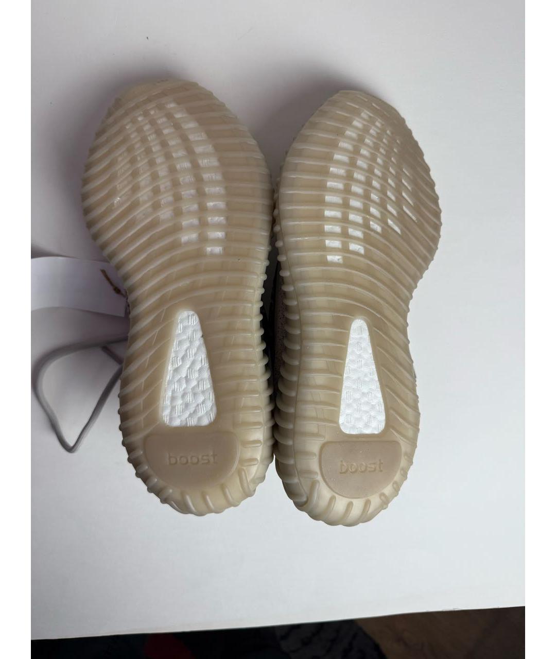 ADIDAS YEEZY Бежевые текстильные низкие кроссовки / кеды, фото 5