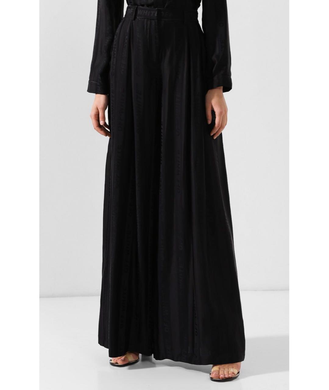 OFF-WHITE Черные полиэстеровые брюки широкие, фото 5